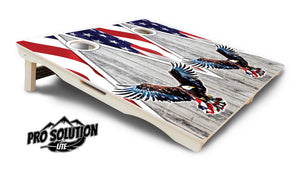Eagle Triangle Whitewash Cornhole Boards - Pro Solution Lite Series by Cornhole Solutions, custom cornhole board detail photo 4