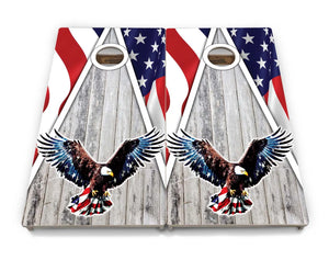 Eagle Triangle Whitewash Cornhole Boards - Professional Tournament Series by Cornhole Solutions, custom cornhole board detail photo 2