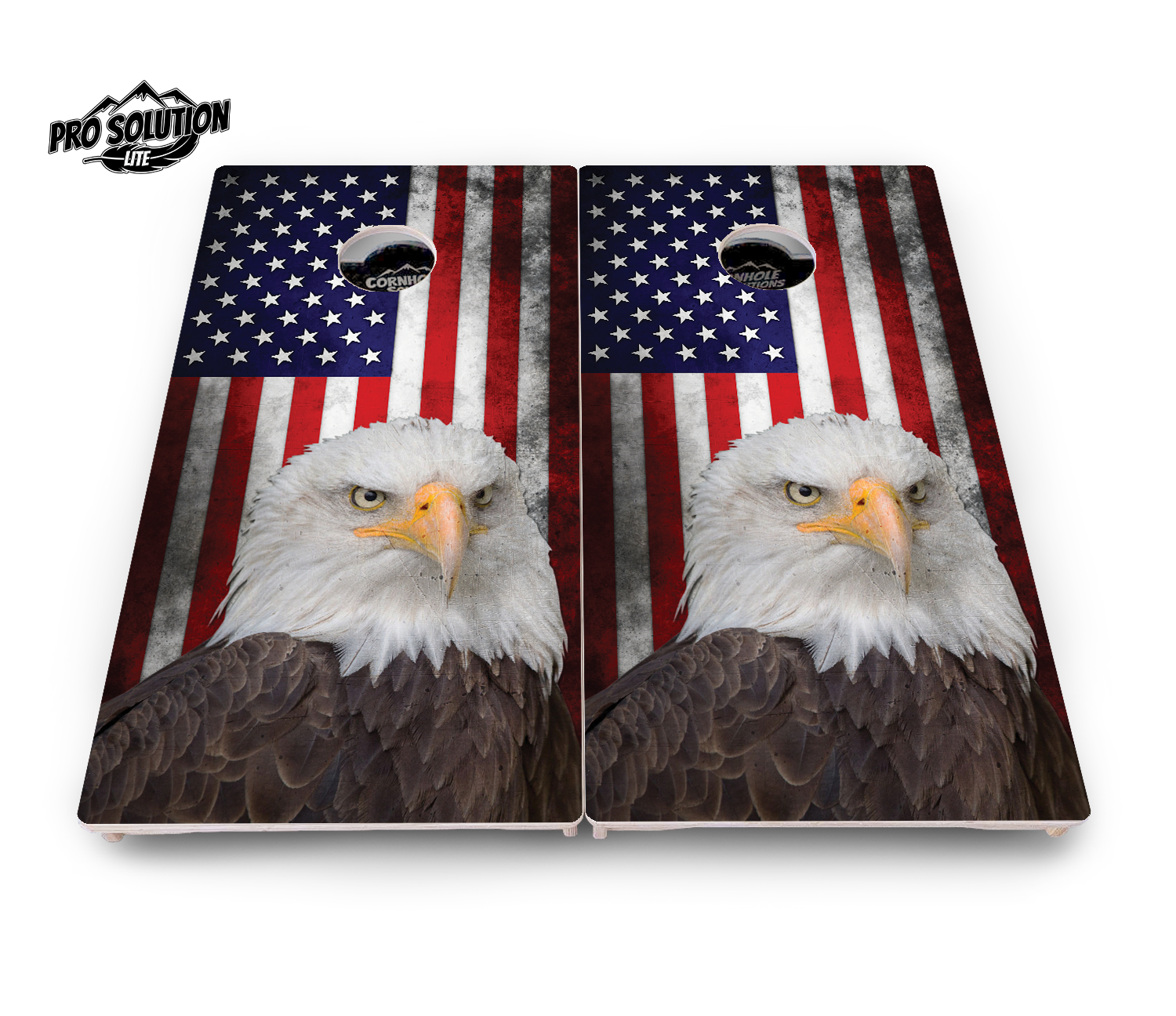 Eagle USA Flag Cornhole Boards - Pro Solution Lite Series by Cornhole Solutions, custom cornhole board detail photo 2