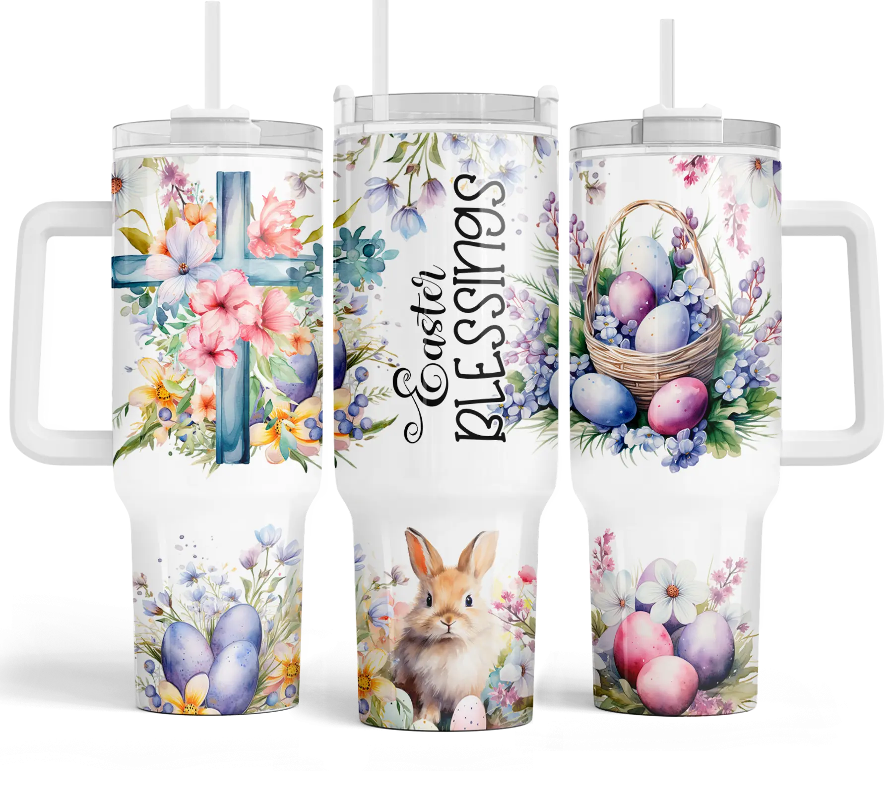 Easter Blessings 40oz Tumbler by Southern Backroad Tees LLC, custom drinkware main product photo