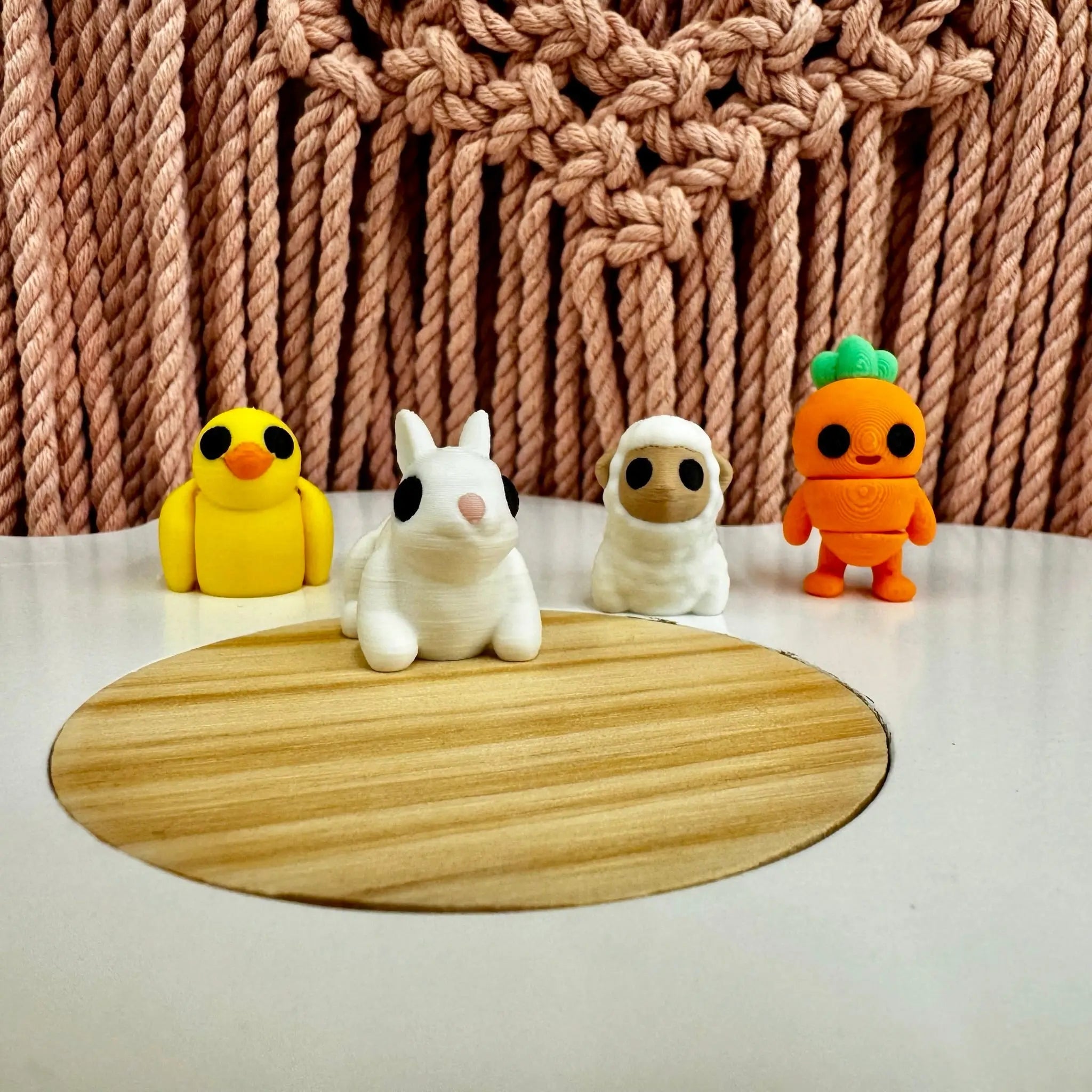 Easter Fidget Toys: 3D Printed Chick, Bunny, Sheep, Carrot. Handmade Spring Basket Stuffers by Main Street Collective.