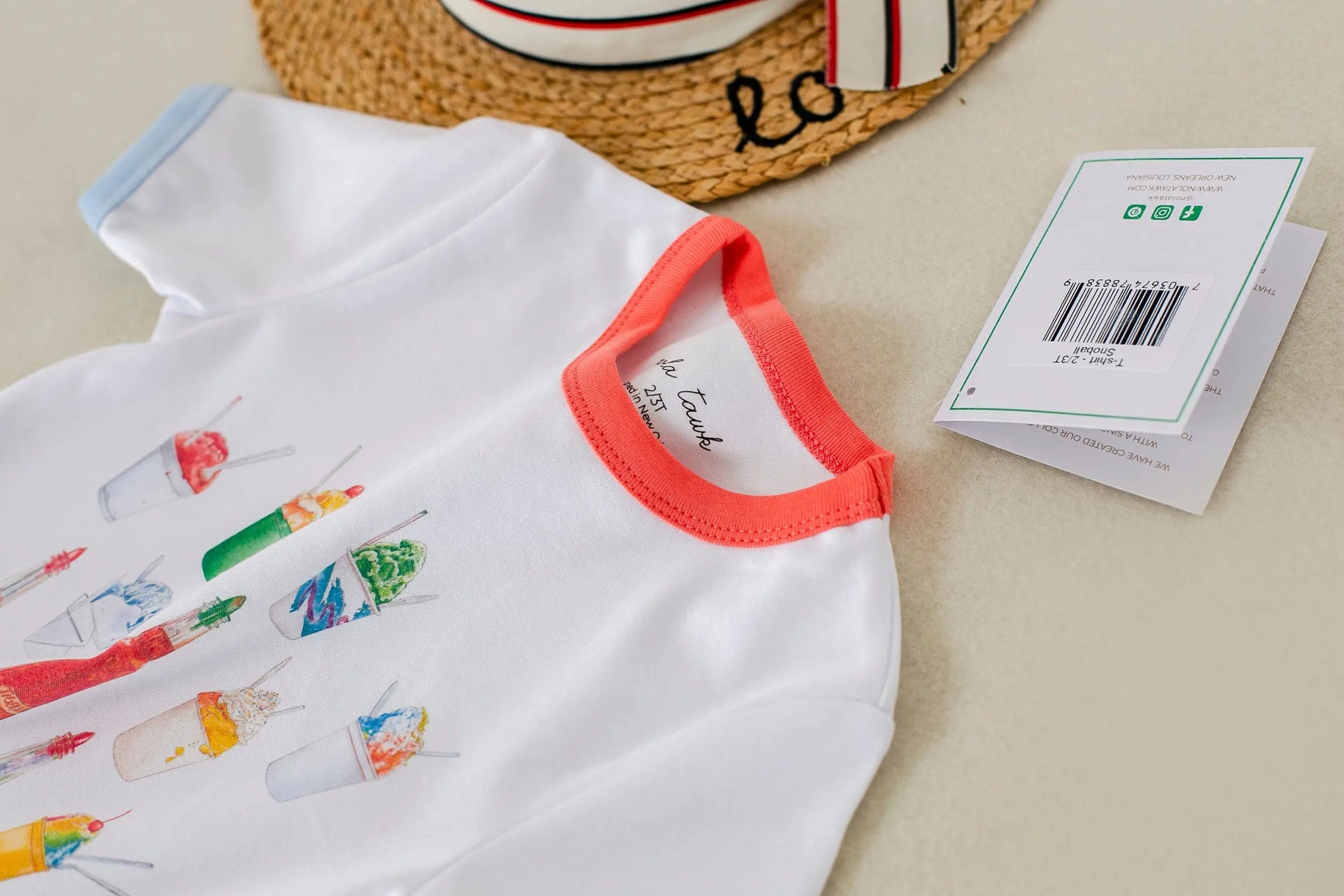Eat More Snoballs Organic Cotton Kids Tshirt by Nola Tawk, Southern lifestyle apparel detail photo 5
