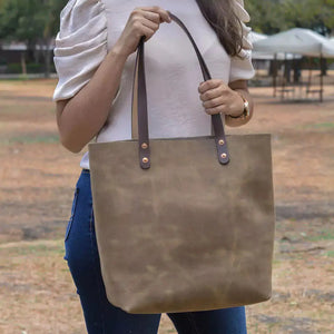 Eden LARGE Leather Tote Bag - Classic Mission Mercantile Leather Goods