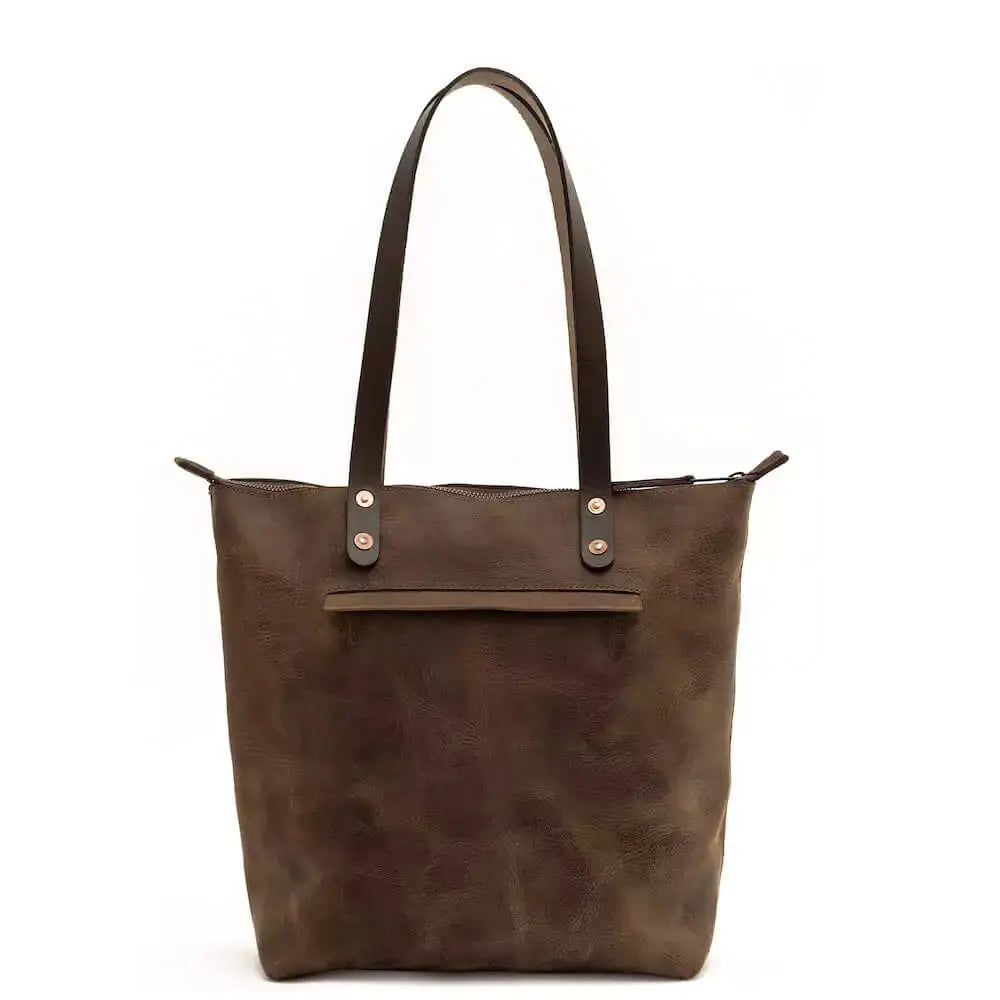 Eden MEDIUM Leather Tote Bag - Zippered by Mission Mercantile Leather Goods, handmade leather goods detail photo 25