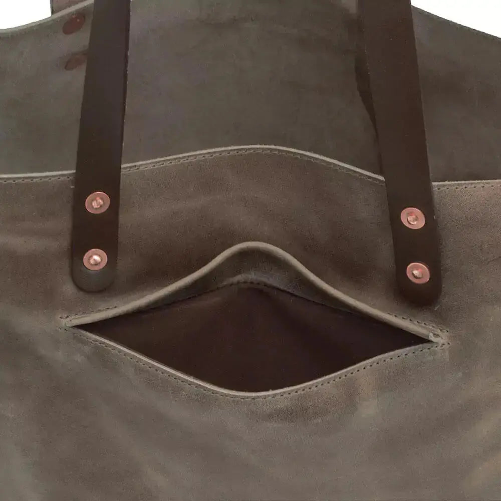 Eden OVERSIZED Leather Tote Bag - Classic by Mission Mercantile Leather Goods, handmade leather goods detail photo 9