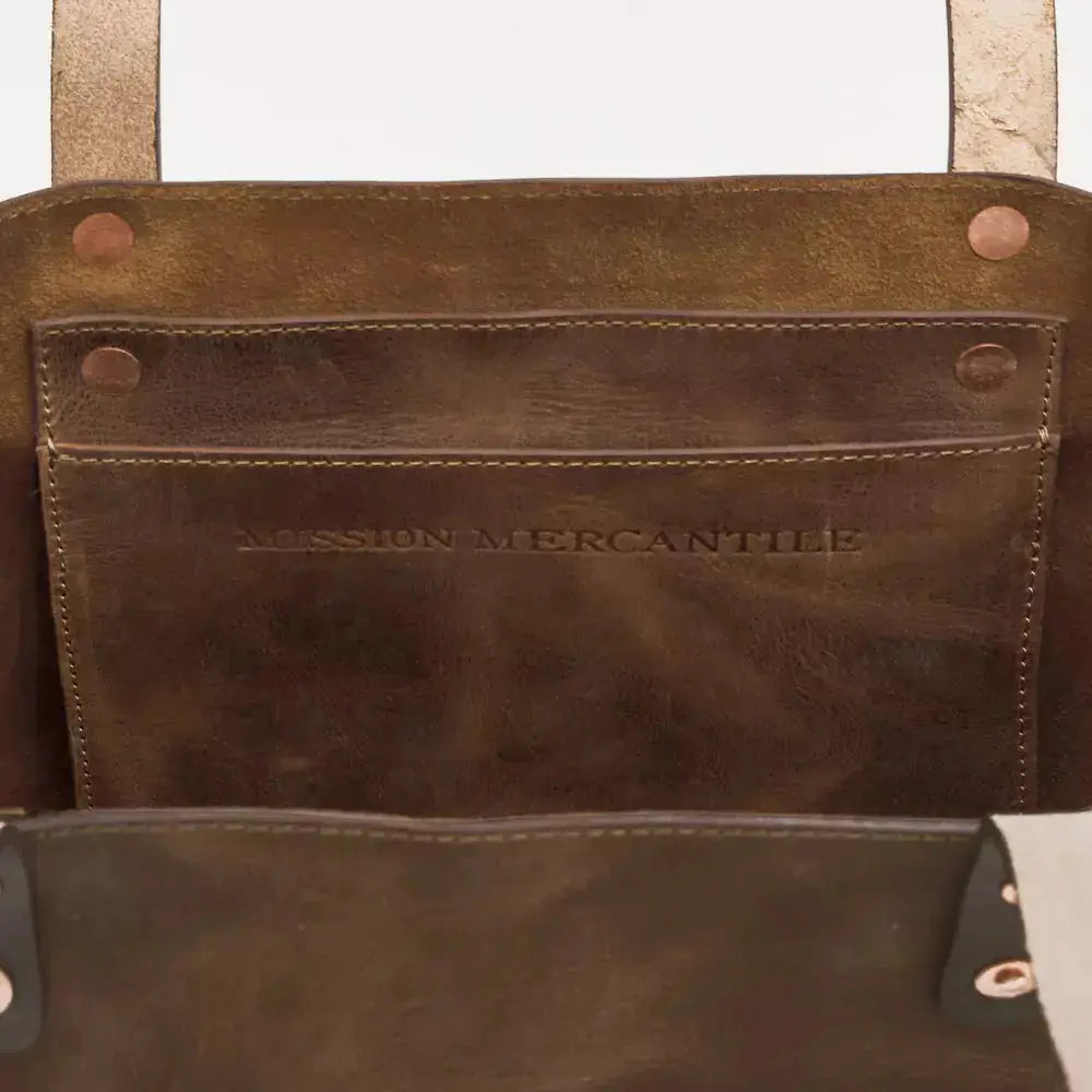 Eden OVERSIZED Leather Tote Bag - Classic by Mission Mercantile Leather Goods, handmade leather goods detail photo 20