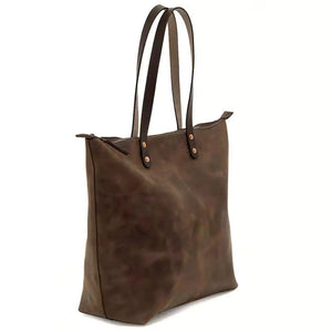 Eden OVERSIZED Leather Tote Bag - Zippered by Mission Mercantile Leather Goods, handmade leather goods detail photo 16