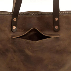 Eden OVERSIZED Leather Tote Bag - Zippered by Mission Mercantile Leather Goods, handmade leather goods detail photo 19