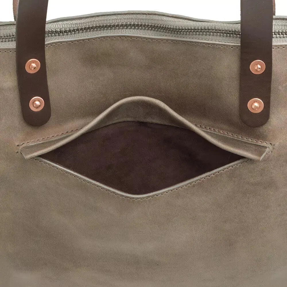 Eden OVERSIZED Leather Tote Bag - Zippered by Mission Mercantile Leather Goods, handmade leather goods detail photo 29