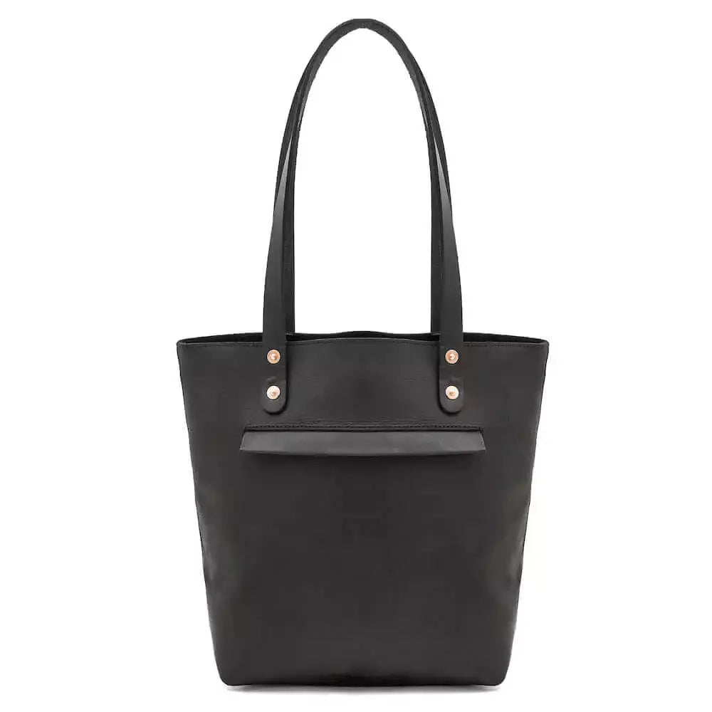 Eden SMALL Leather Tote Bag - Classic by Mission Mercantile Leather Goods, handmade leather goods detail photo 5