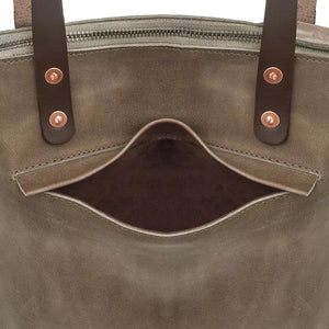 Eden SMALL Leather Tote Bag - Zippered by Mission Mercantile Leather Goods, handmade leather goods detail photo 30