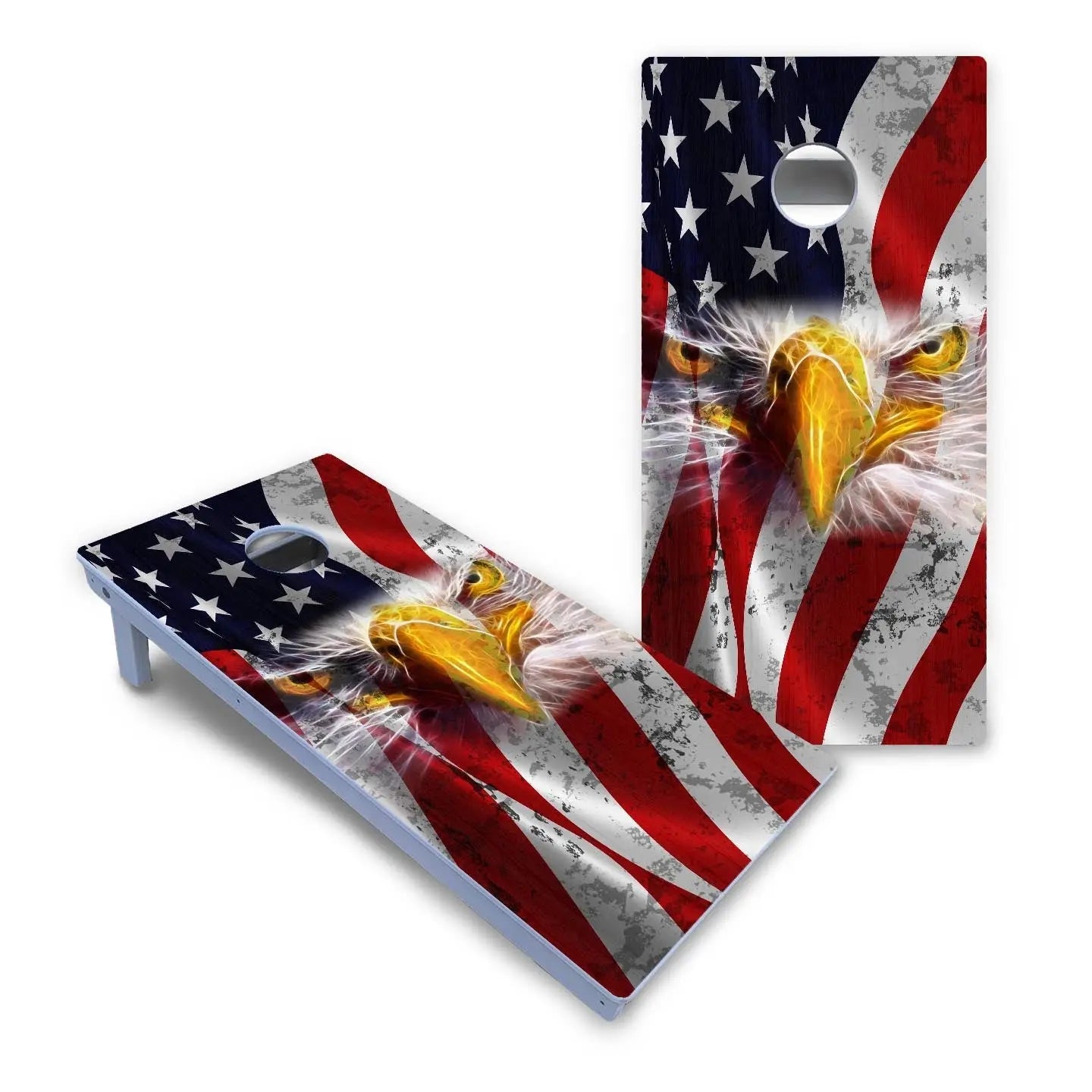 Electric Eagle Cornhole Boards - All Weather Series by Cornhole Solutions, custom cornhole board detail photo 2