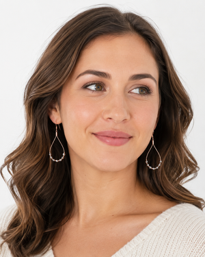 Copper Guitar String Earrings with Silver Bicones by N Harmony Jewelry, handmade jewelry detail photo 2