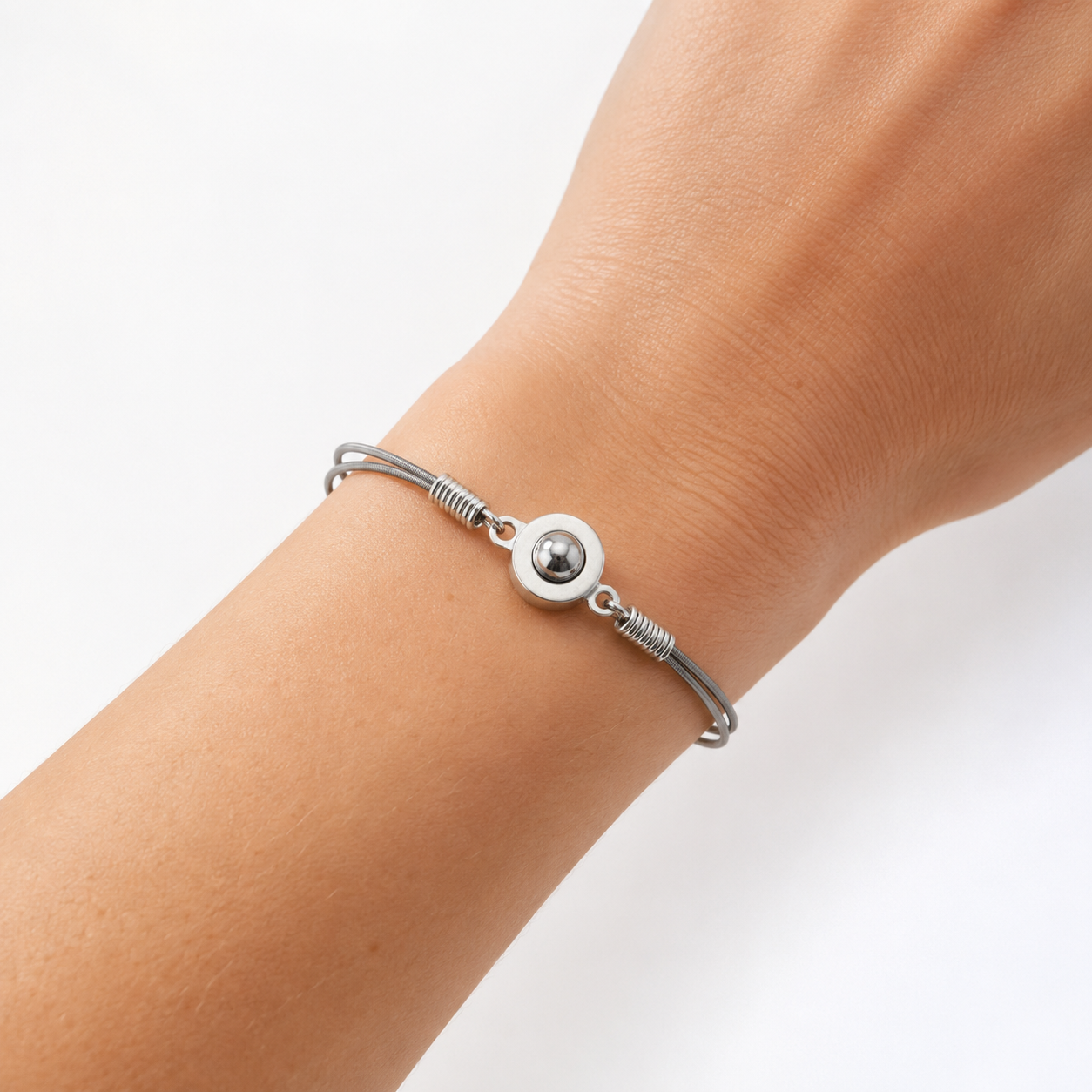 N Harmony Jewelry bracelet sizing example on wrist