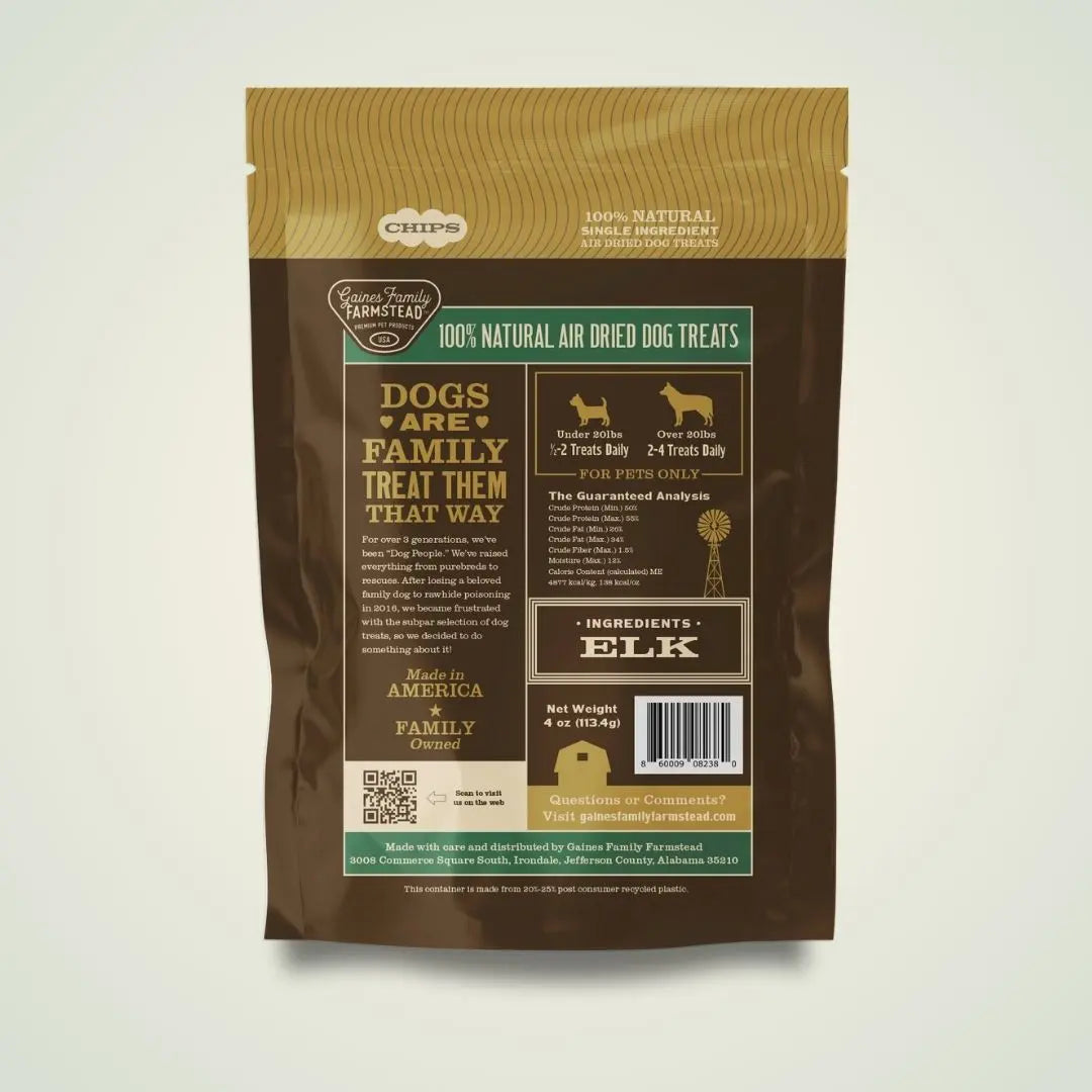 Elk Chips crunchy protein dog treats
