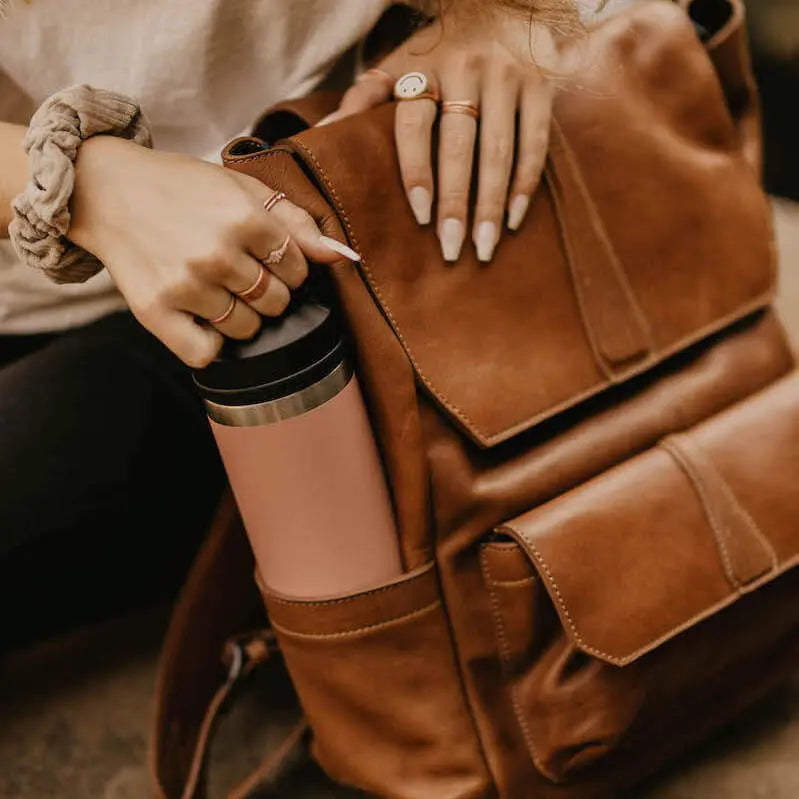 Ellington Leather Backpack by Mission Mercantile Leather Goods, handmade leather goods main product photo