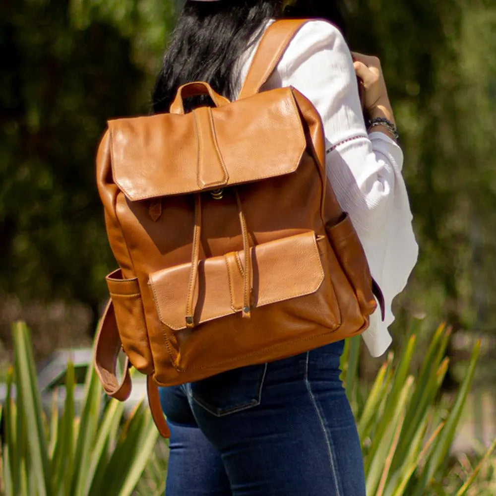 Ellington Leather Backpack by Mission Mercantile Leather Goods, handmade leather goods detail photo 3