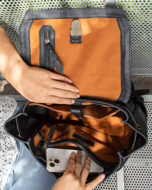 Ellington Leather Backpack by Mission Mercantile Leather Goods, handmade leather goods detail photo 16