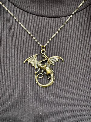 Ember Wyrm Necklace by Mushroom Lady Co, handmade jewelry main product photo