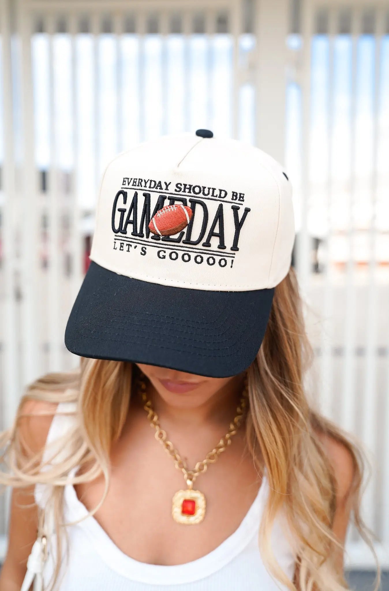 Everyday Should Be Gameday - Black Vintage Trucker Hat KenzKustomz