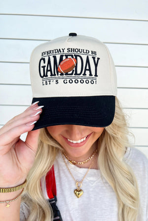 Everyday Should Be Gameday - Black Vintage Trucker Hat KenzKustomz