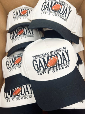 Everyday Should Be Gameday - Black Vintage Trucker Hat KenzKustomz