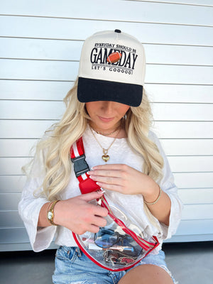 Everyday Should Be Gameday - Black Vintage Trucker Hat KenzKustomz