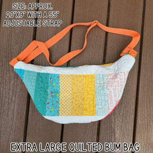Extra Large Quilted Bum Bag, Patchwork Sling Bag, Upcycled Quilt Bag, Boho Crossbody Bag, Handmade Belt Bag, Hippie Fanny Pack Purse Maypop House Designs