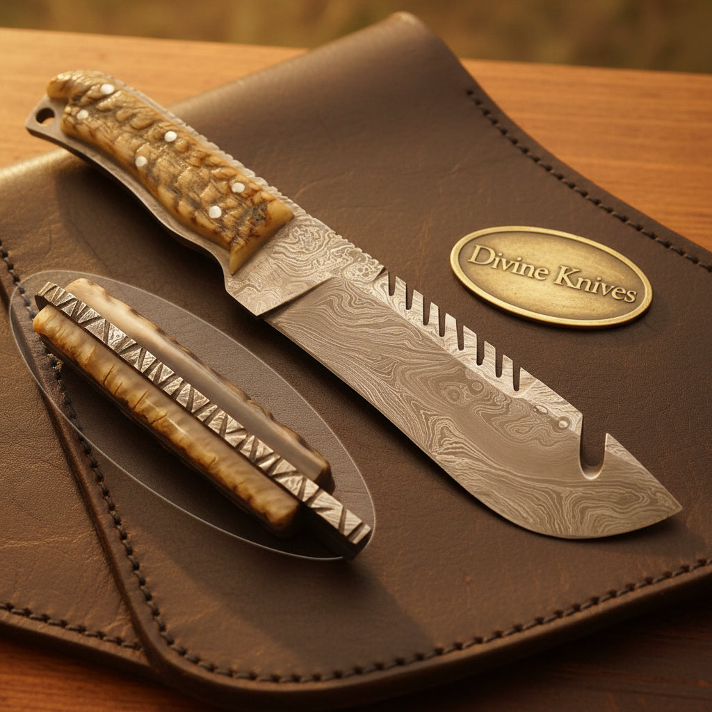 Ram Horn Sawback Survival Knife by Divine Knives