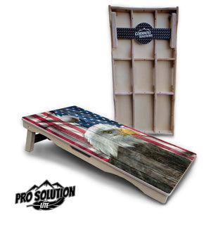Faded Eagle Flag Cornhole Boards - Pro Solution Lite Series Cornhole Solutions