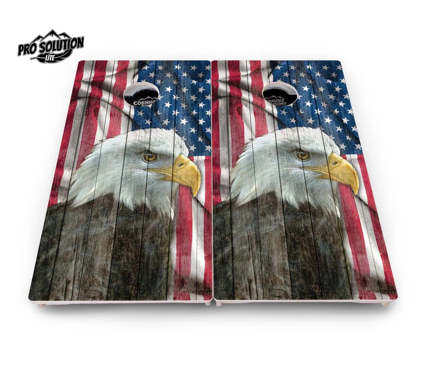 Faded Eagle Flag Cornhole Boards - Pro Solution Lite Series Cornhole Solutions