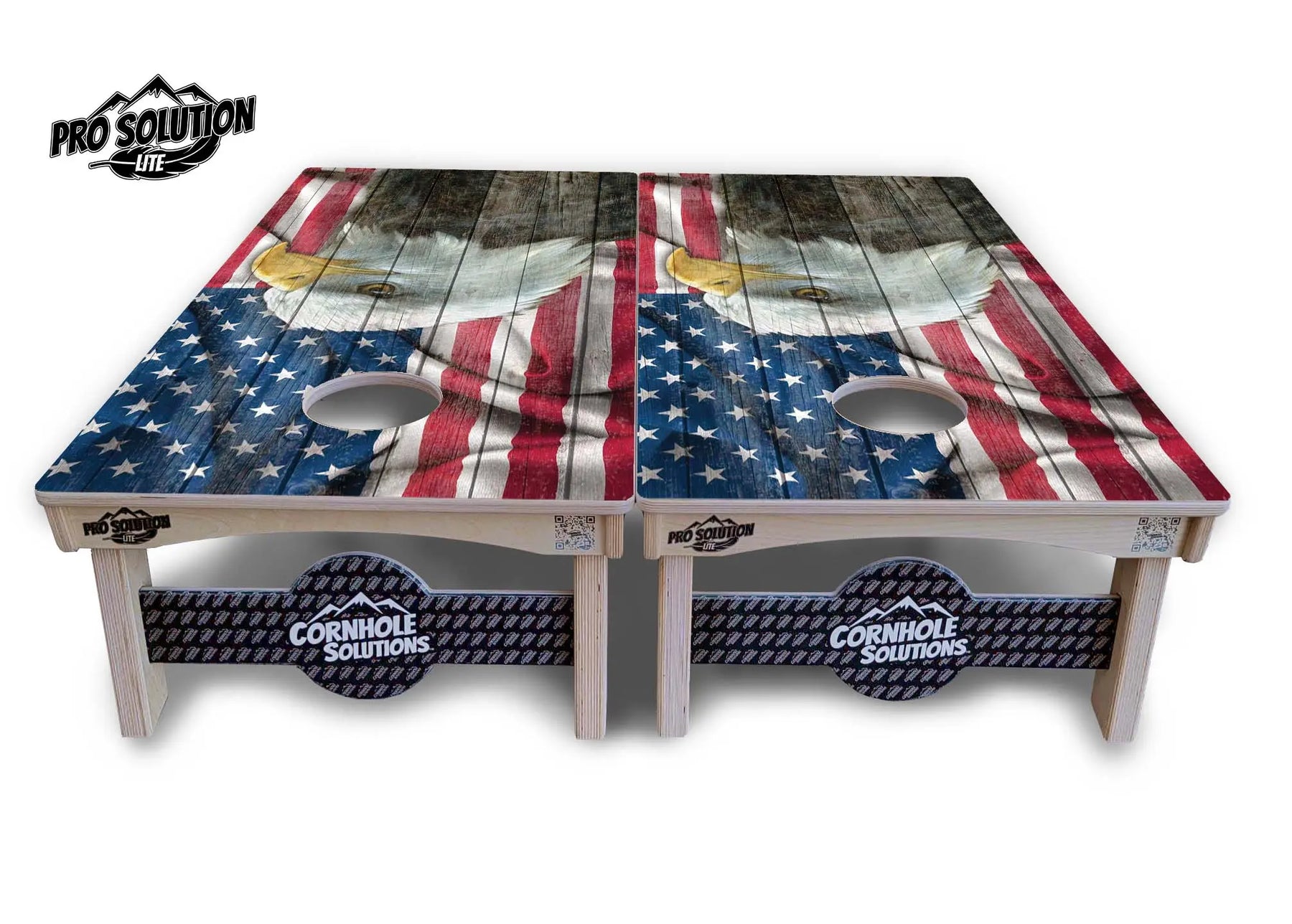 Faded Eagle Flag Cornhole Boards - Pro Solution Lite Series Cornhole Solutions