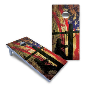 Faded Lineman Cornhole Boards - All Weather Series Cornhole Solutions