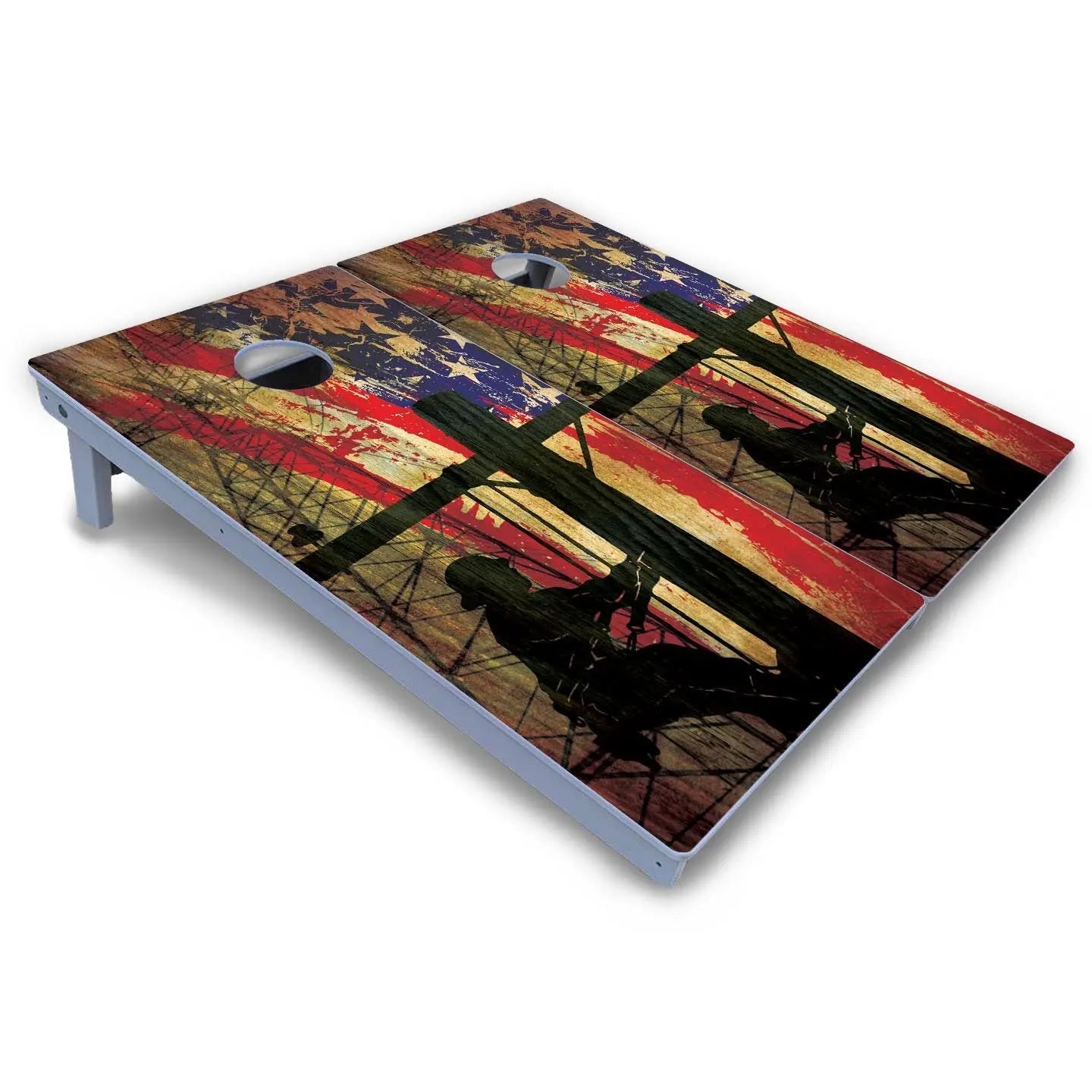 Faded Lineman Cornhole Boards - All Weather Series Cornhole Solutions