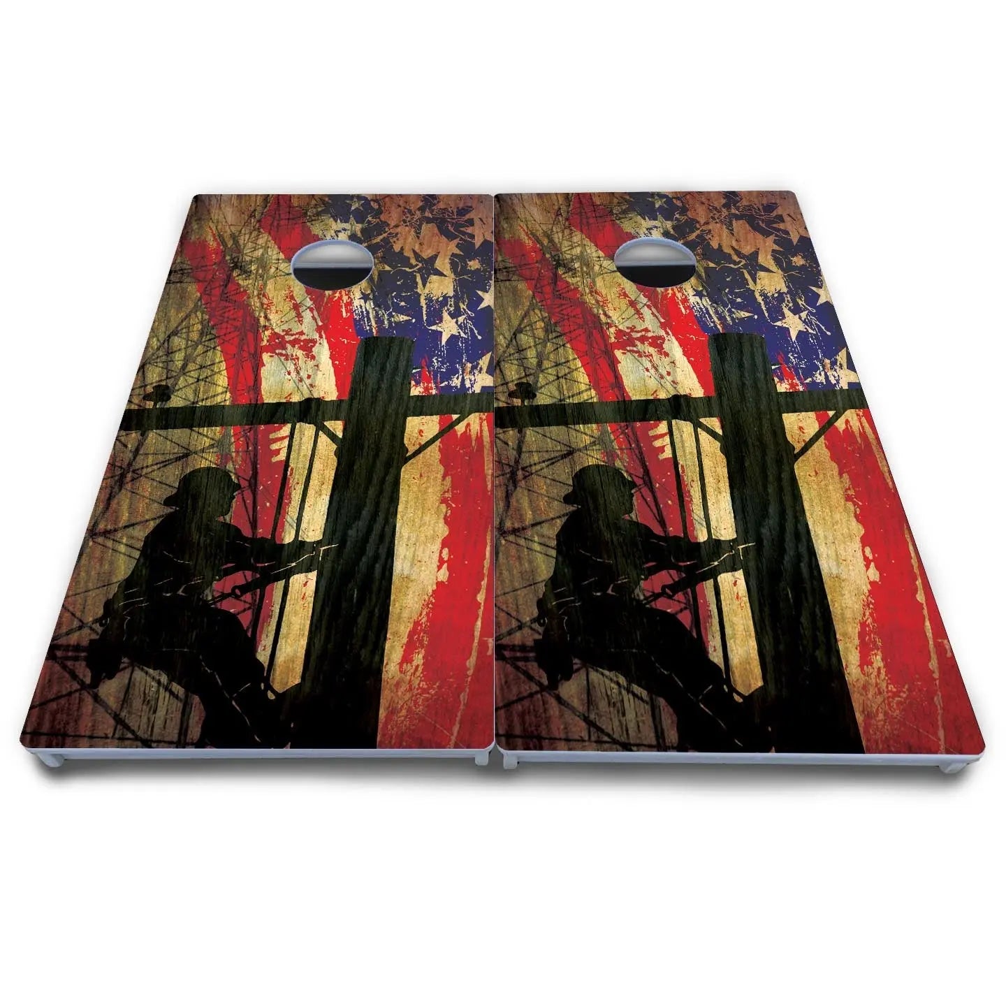 Faded Lineman Cornhole Boards - All Weather Series Cornhole Solutions