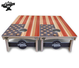 Faded Texas & American Flag Cornhole Boards - Pro Solution Elite Series Cornhole Solutions