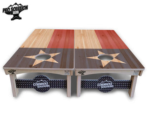 Faded Texas & American Flag Cornhole Boards - Pro Solution Elite Series Cornhole Solutions