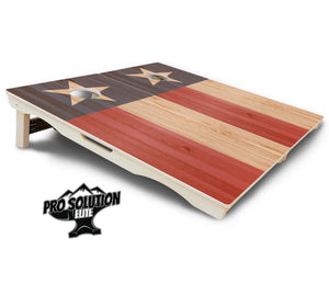 Faded Texas & American Flag Cornhole Boards - Pro Solution Elite Series Cornhole Solutions