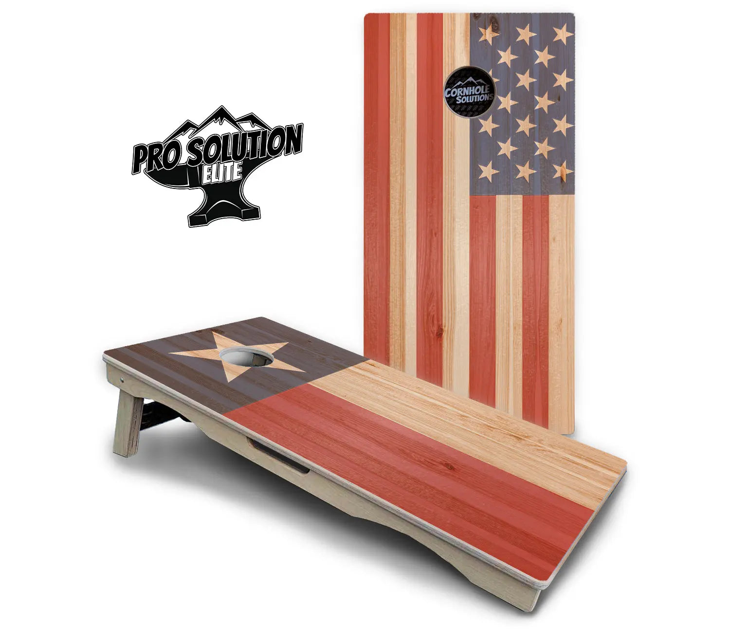 Faded Texas & American Flag Cornhole Boards - Pro Solution Elite Series Cornhole Solutions
