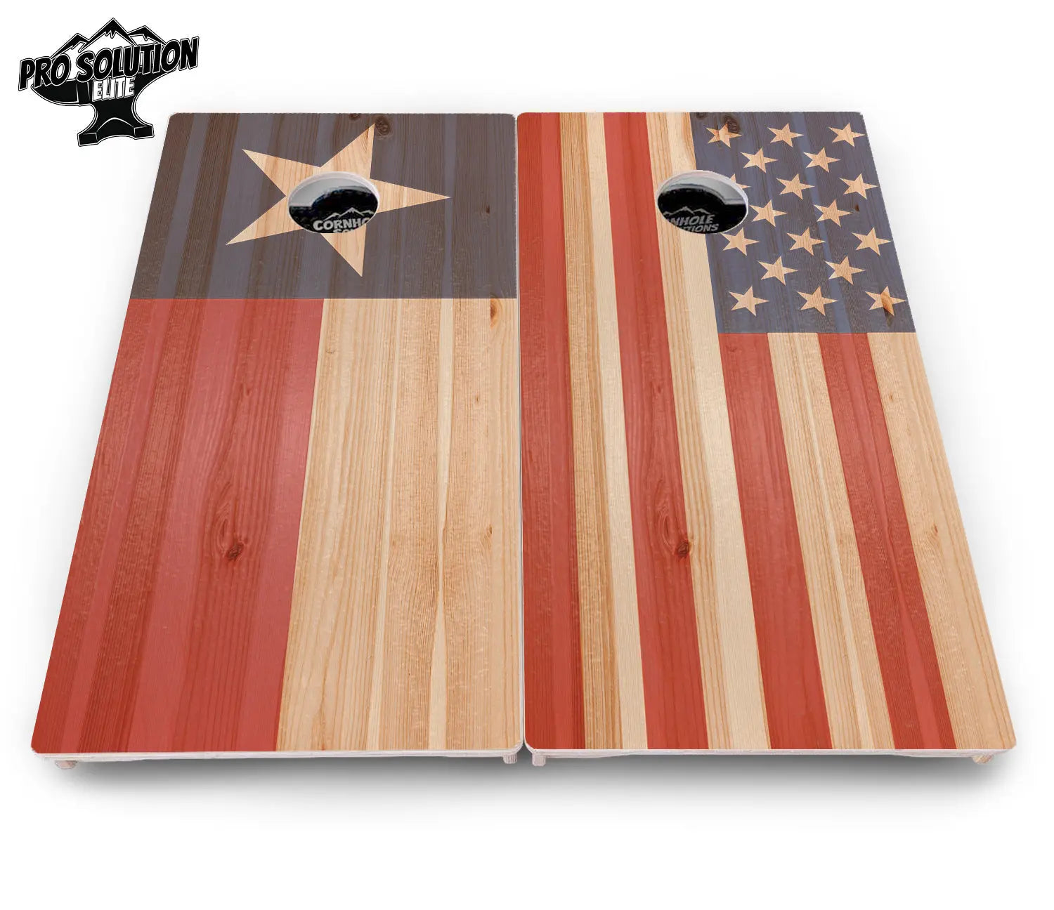 Faded Texas & American Flag Cornhole Boards - Pro Solution Elite Series Cornhole Solutions