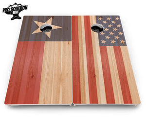 Faded Texas & American Flag Cornhole Boards - Pro Solution Elite Series Cornhole Solutions
