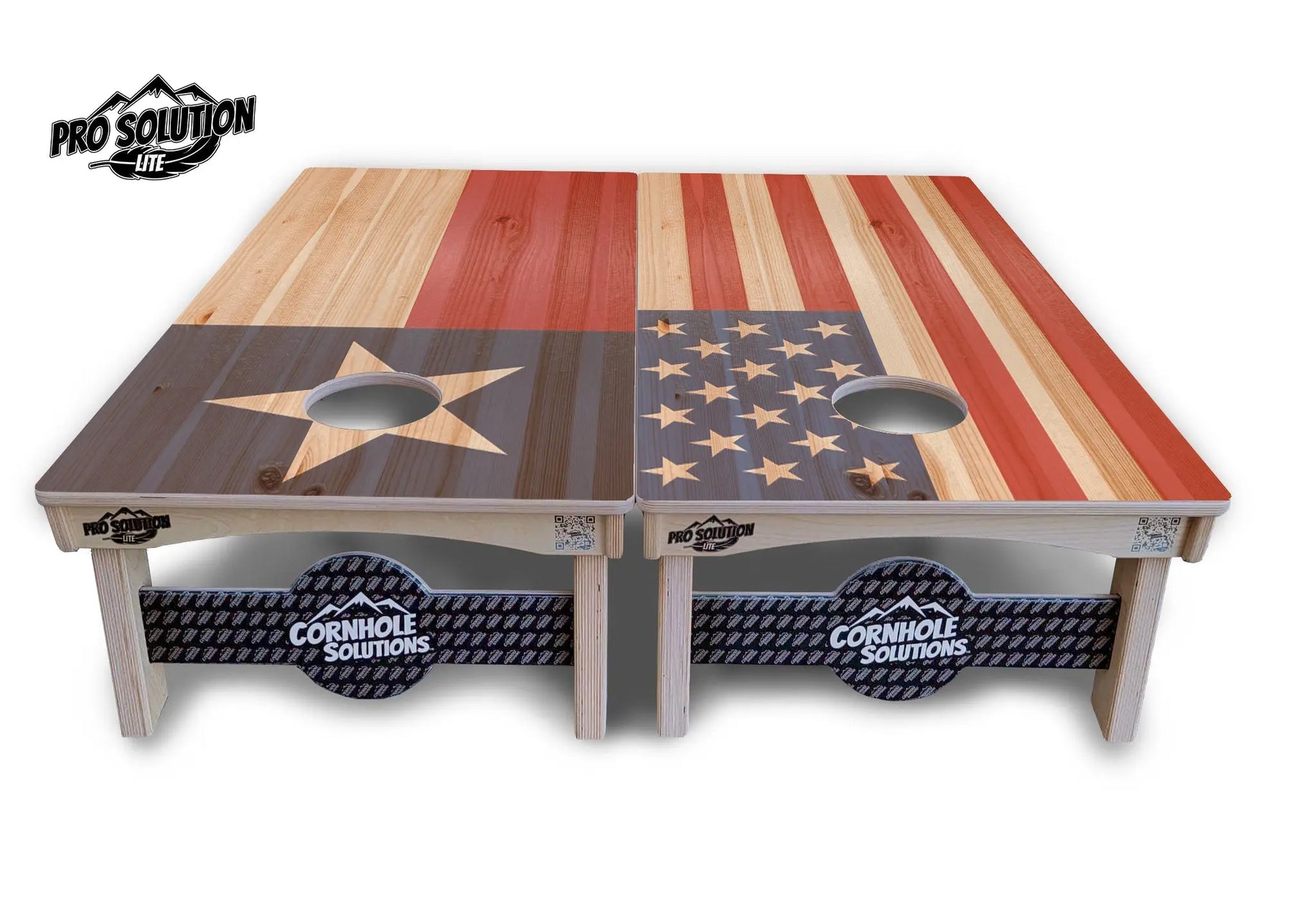 Faded USA/TX Flag Cornhole Boards - Pro Solution Lite Series Cornhole Solutions