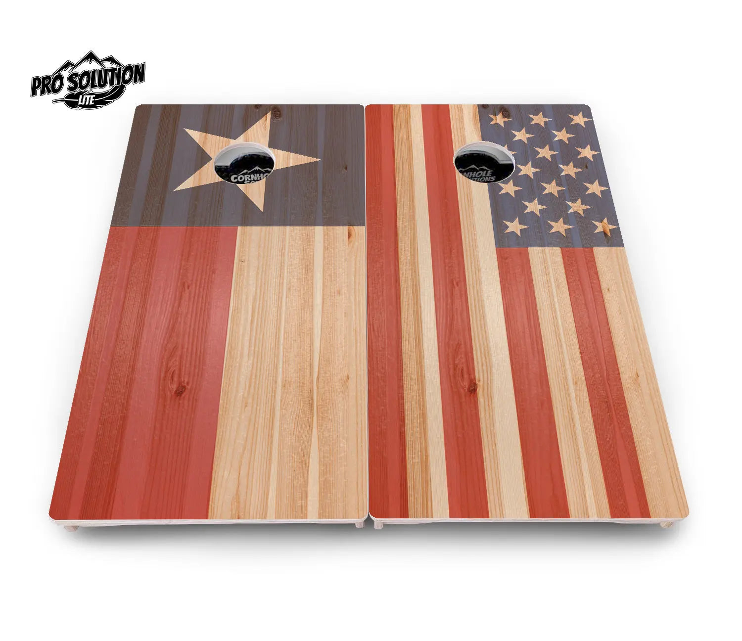 Faded USA/TX Flag Cornhole Boards - Pro Solution Lite Series Cornhole Solutions