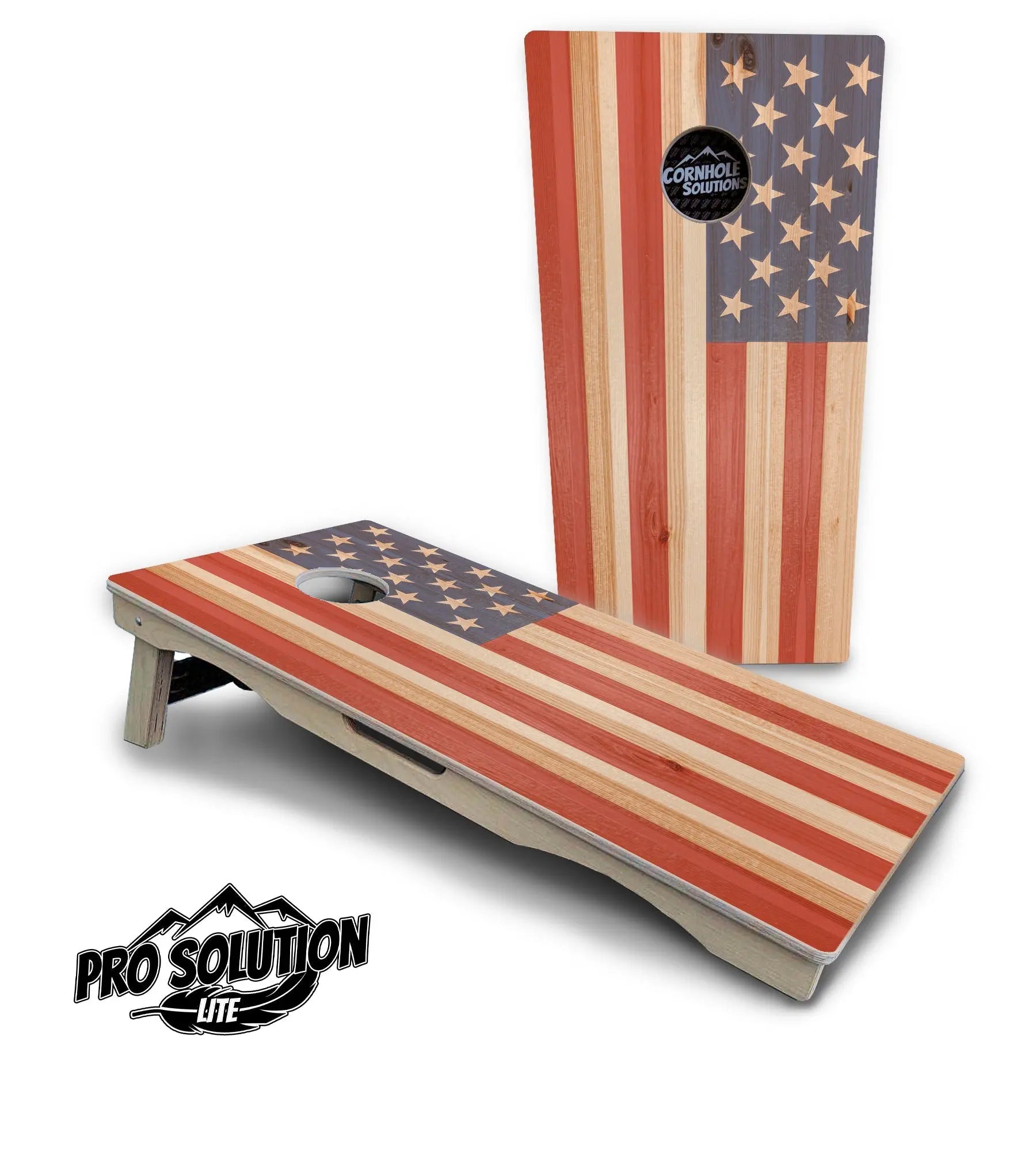 Faded USA/TX Flag Cornhole Boards - Pro Solution Lite Series Cornhole Solutions