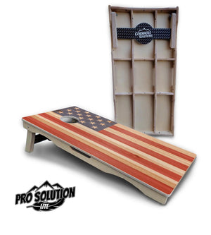 Faded USA/TX Flag Cornhole Boards - Pro Solution Lite Series Cornhole Solutions