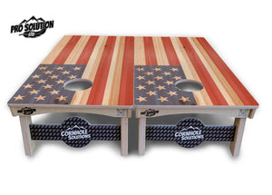 Faded USA/TX Flag Cornhole Boards - Pro Solution Lite Series Cornhole Solutions
