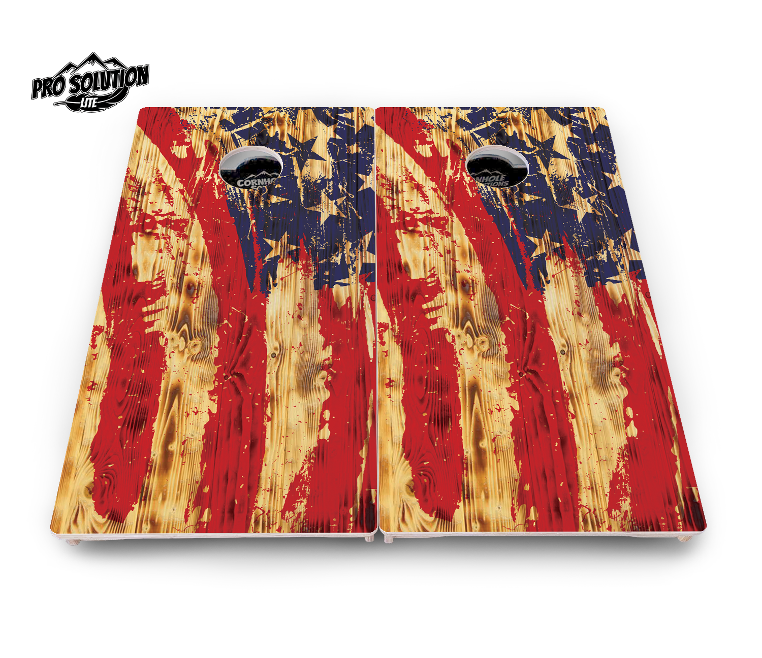 Faded Brush Flag Cornhole Boards - Pro Solution Lite Series by Cornhole Solutions, custom cornhole board detail photo 2