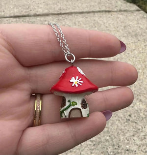 Fairy Cottage Necklace by Mushroom Lady Co, handmade jewelry main product photo