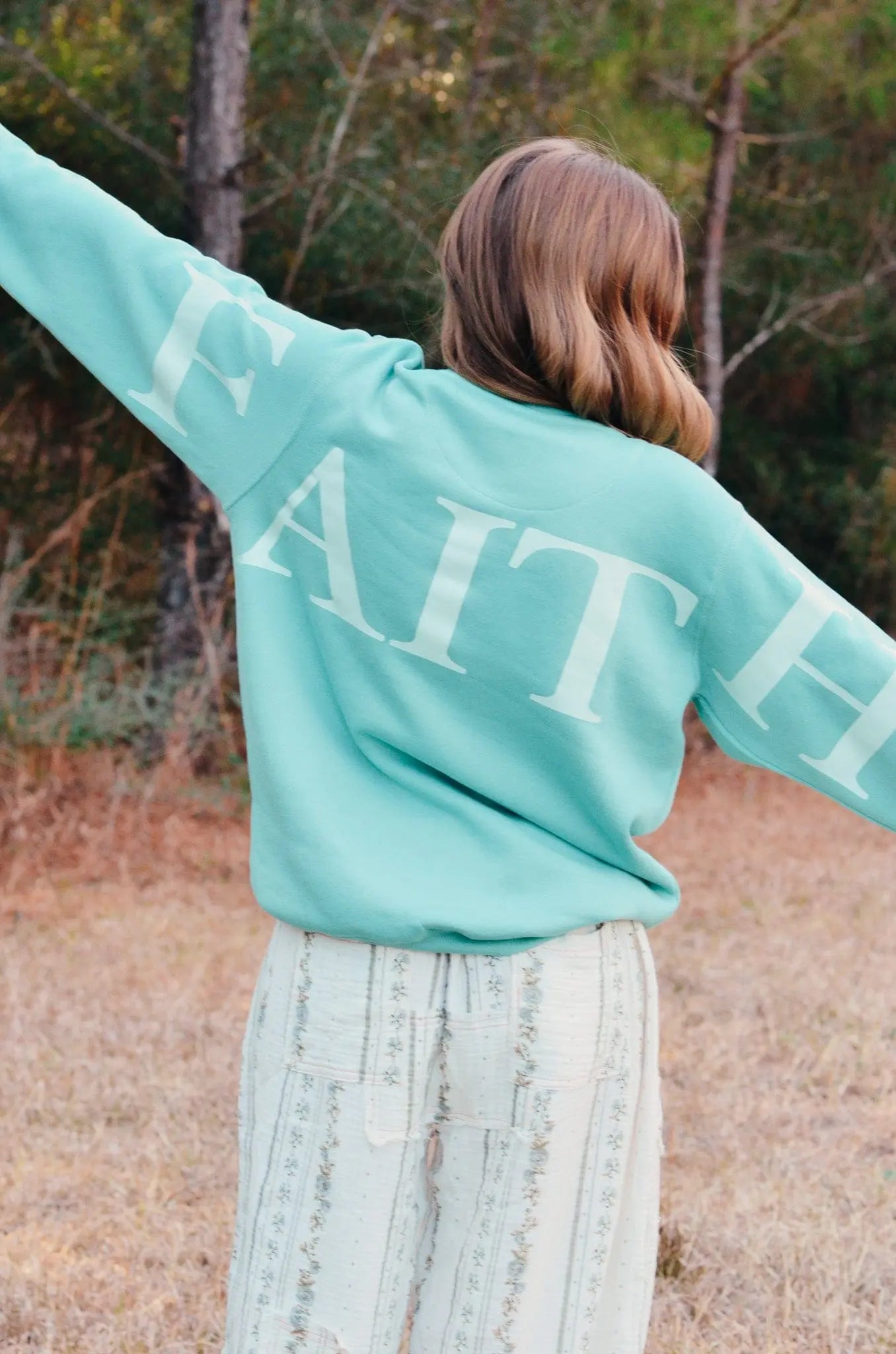 Faith Teal Sweatshirt by Southern Bliss Company, Southern food gift main product photo