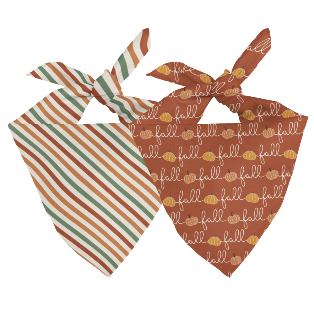 Fall Stripes Reversible Dog Bandana by Dog Bandana Co.